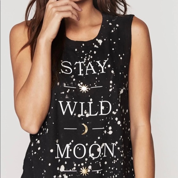 Spiritual Gangster Tops - 💕 SPIRITUAL GANGSTER stay wild moon child oversized splatter tank size small